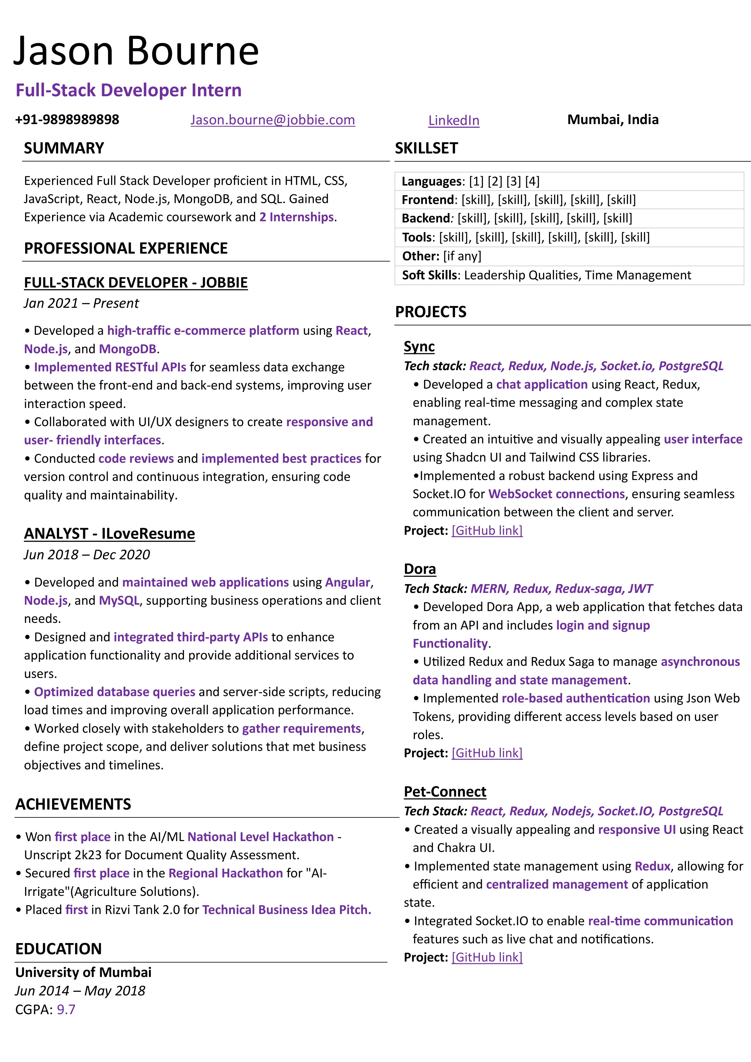 Jobbie: Free ATS Resume Checker and Fixer