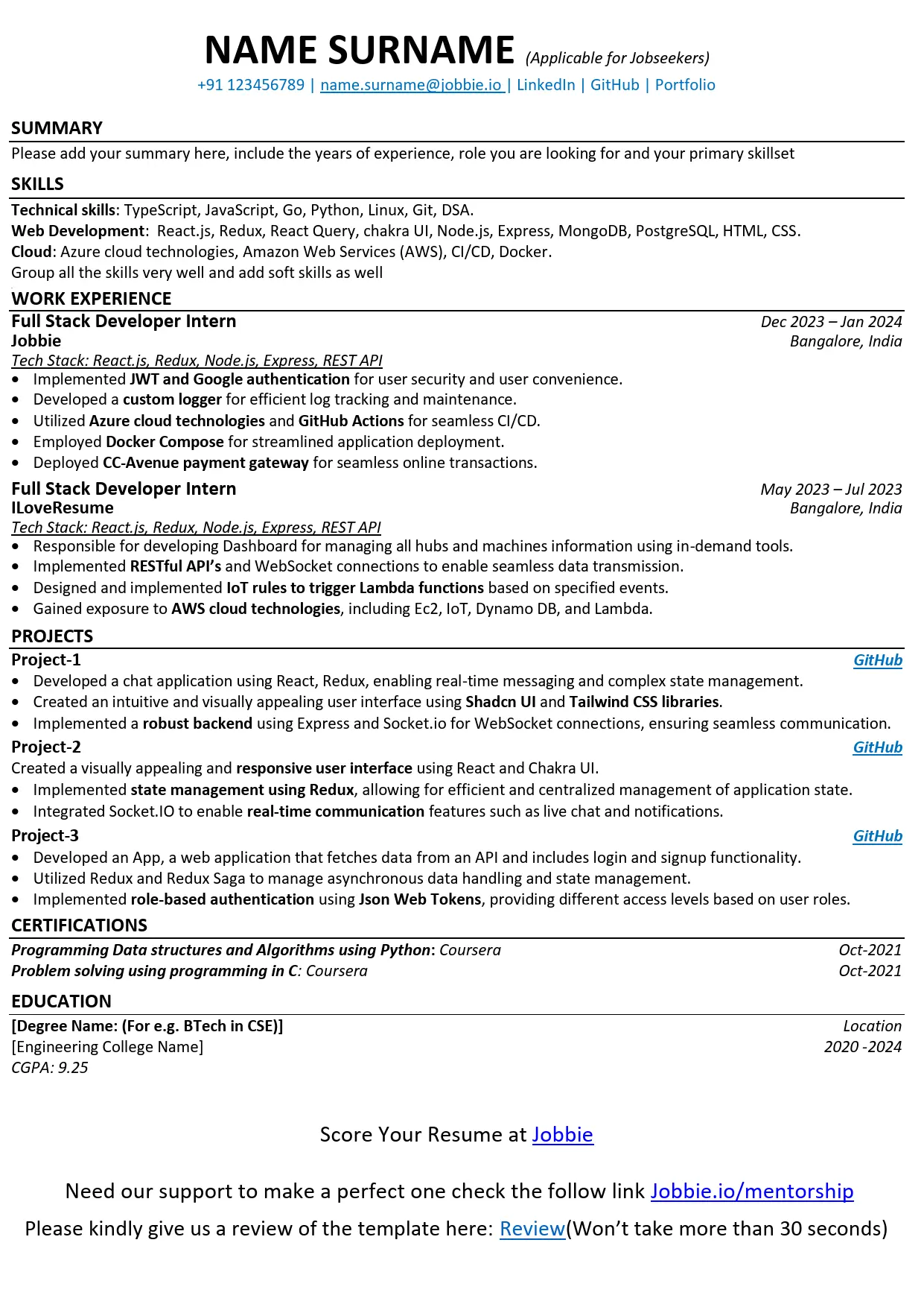 Jobbie: Free ATS Resume Checker and Fixer